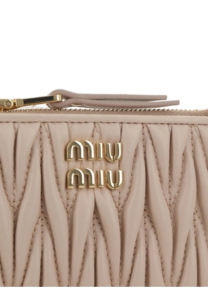 Miu Miu Matelassé leather wallet - Pink
