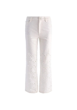 alice + olivia Chic laser-cut straight-leg jeans - Neutrals