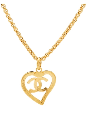 CHANEL Pre-Owned CC heart necklace - Gold