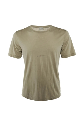 Saint Laurent Pre-Owned logo-print crew-neck T-shirt - Green