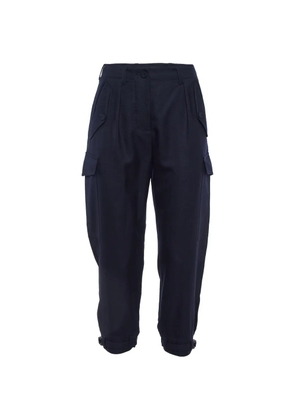 Stella McCartney Pre-Owned belted cuff-detail cargo pants - Blue
