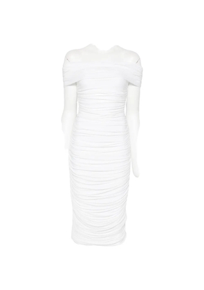 Norma Kamali ruched off-the-shoulder midi dress - White