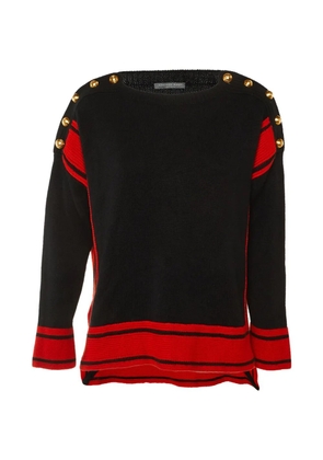 Alexander McQueen Pre-Owned button-detail striped sweater - Black