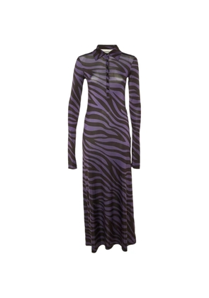 Palm Angels maxi zebra-print polo dress - Purple