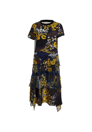 sacai floral-print skirt set - Blue