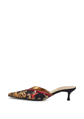 Dolce & Gabbana Pre-Owned floral embroidered mules - Black