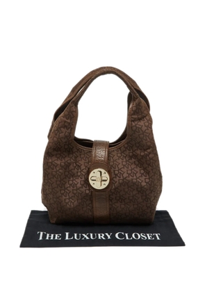 DKNY Vintage croc-embossed leather shoulder bag - Brown