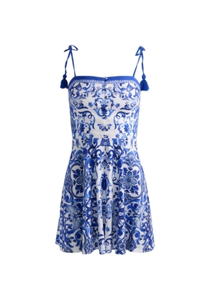 alice + olivia Glinda tassel-detail spaghetti-strap mini dress - White