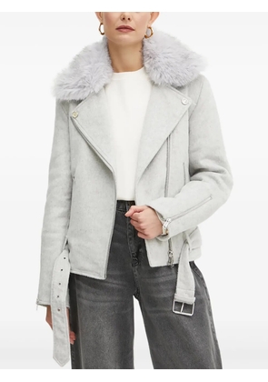 GUESS USA faux-fur belted jacket - Grey