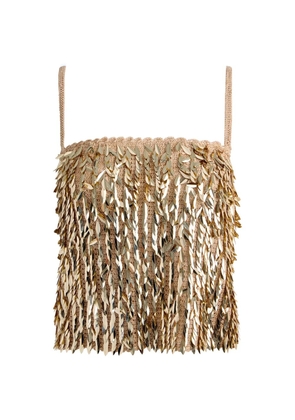 alice + olivia Nicolette sequin-embellished tank top - Neutrals