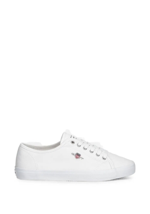Gant logo-embroidered lace-up sneakers - White