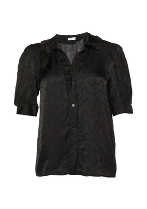 SANDRO ruffled floral-patterned shirt - Black