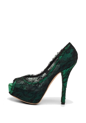 Dolce & Gabbana Pre-Owned lace platform peep-toe pumps - Green
