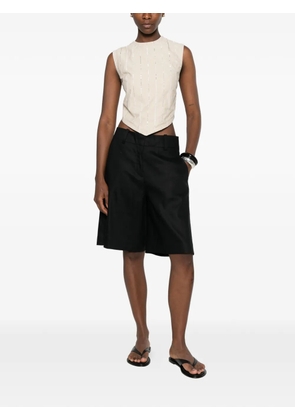 Isabelle Blanche sequin-embellished tie-back top - Neutrals