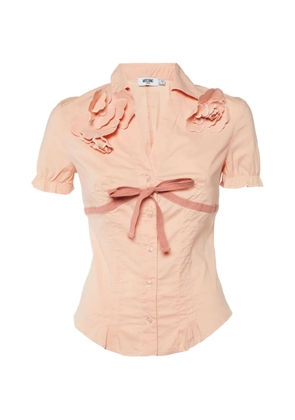 Moschino Pre-Owned flower-detail bow-fastening shirt - Pink