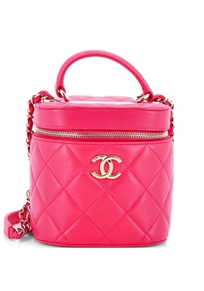 CHANEL Pre-Owned Trendy CC Top Handle Vanity Case Quilted Lambskin Small shoulder bag - Pink