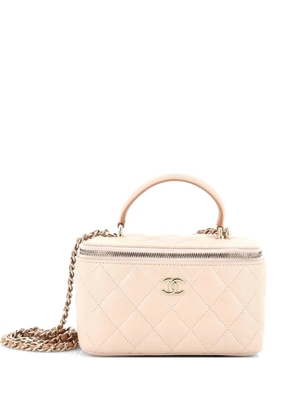 CHANEL Pre-Owned Classic Top Handle Vanity Case with Chain Quilted Lambskin Small crossbody bag - Neutrals