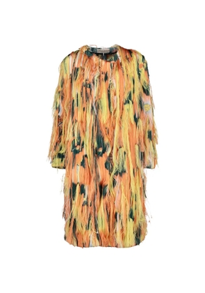 PUCCI Pre-Owned fringe-detail coat - Orange