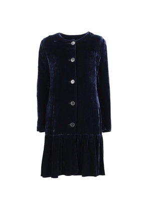 Aspesi Vintage ruffled-trim button-up dress - Blue