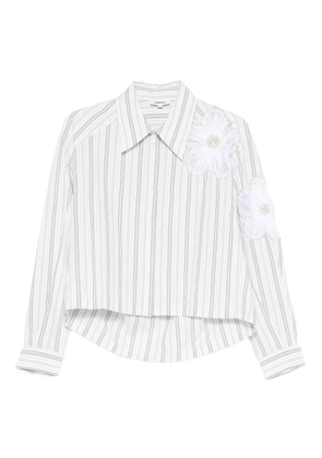 SANDRO striped floral appliqué shirt - White