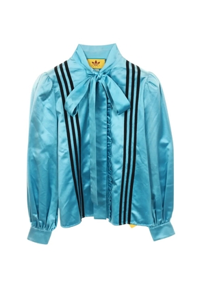 Gucci Pre-Owned x Adidas 2000s bow-tie blouse - Blue