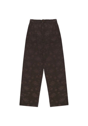 MAISON HOTEL Xian floral-embroidered trousers - Black