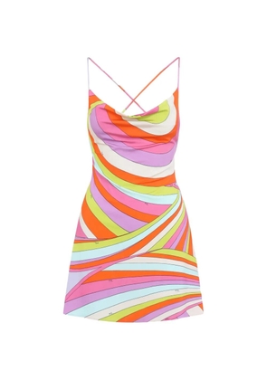 PUCCI Iride-print cowl-neck mini dress - Pink