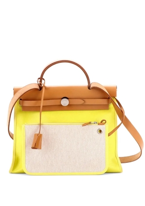 Hermès Pre-Owned Herbag Zip Berline Vache Canvas and Leather 31 shoulder bag - Yellow