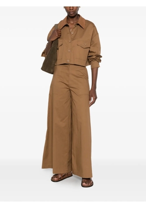 Marc Ellis contrast-collar jacket - Brown