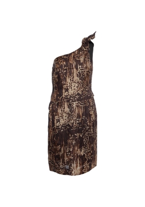Oscar de la Renta Pre-Owned printed one-shoulder dress - Brown