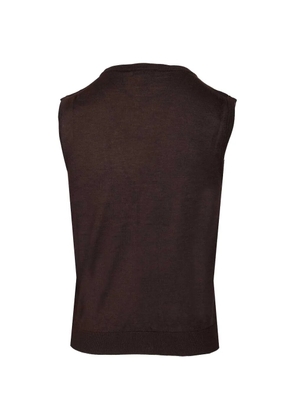 Al Duca D’Aosta 1902 button-up sleeveless knitted cashmere vest - Brown