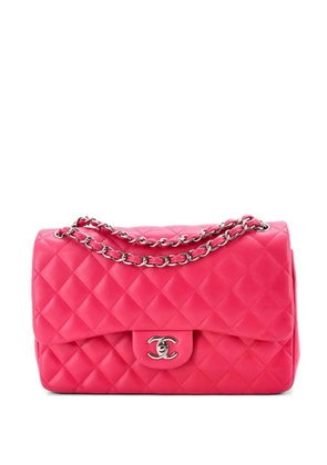 CHANEL Pre-Owned Classic Double Flap Bag Quilted Lambskin Jumbo shoulder bag - Pink