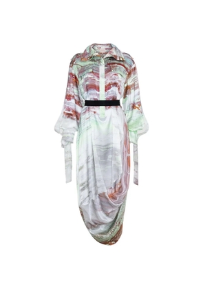 Roksanda Catalina abstract-print maxi draped dress - Neutrals