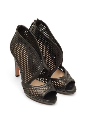 Prada Pre-Owned perforated open-toe ankle boots - Black