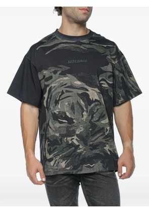 Just Cavalli tiger-camo T-shirt - Black
