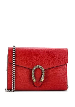 Gucci Pre-Owned Dionysus Chain Wallet Leather with Embellished Detail Small crossbody bag - Red