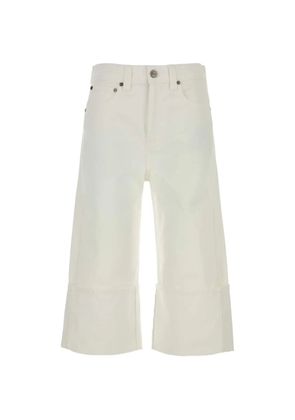 KHAITE turn-up cuff capri jeans - White