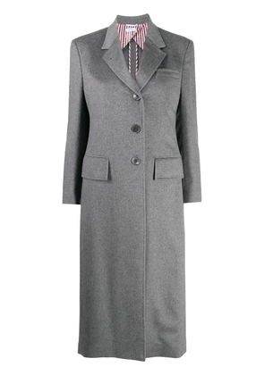 Thom Browne wide lapel cashmere overcoat - Grey