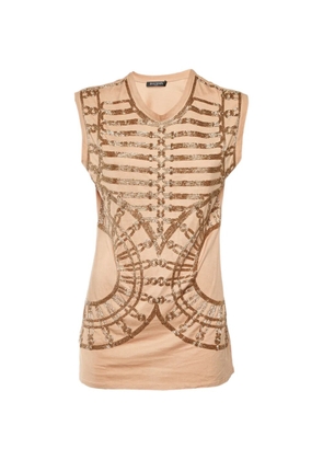 Balmain Pre-Owned bead-embellished sleeveless top - Neutrals