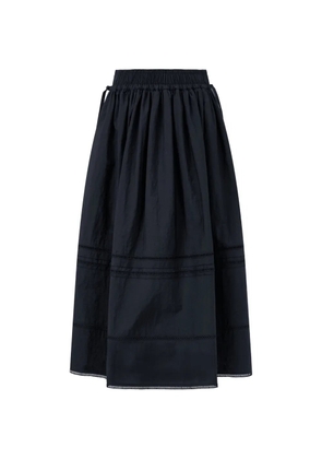 TOMBOY ladder-stitch gathered long skirt - Black