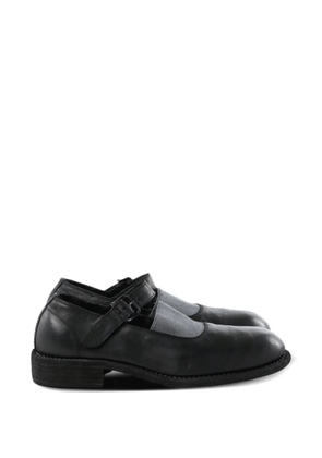 Guidi buckle-fastening leather ballet flats - Black