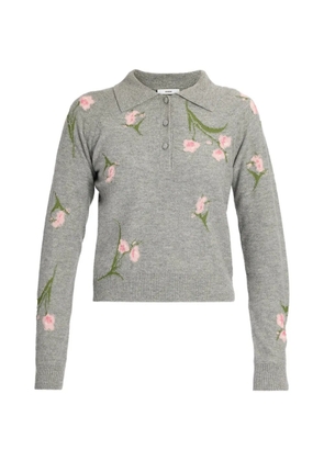 ERDEM floral-knit sweater - Grey