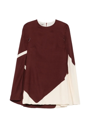 Alberta Ferretti colour-block cape-style mini dress - Red
