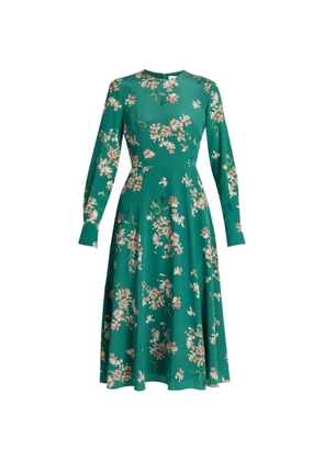 ERDEM floral-print silk dress - Green