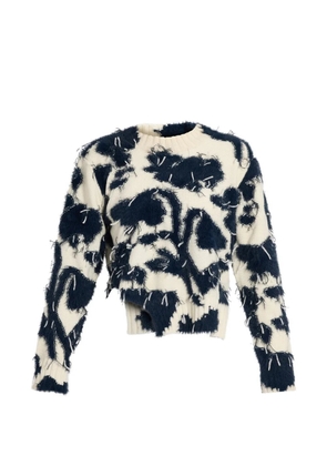 ERDEM textured floral-knit sweater - Neutrals