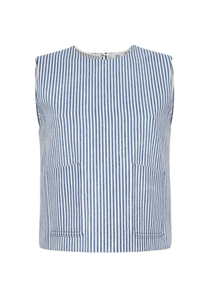 Adam Lippes Ludlow striped sleeveless blouse - Blue