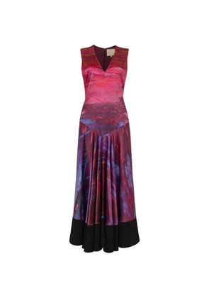 Roksanda Omi abstract-print flared midi dress - Pink