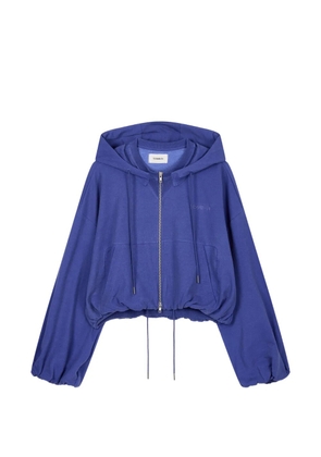 TOMBOY logo-embroidered drawstring hoodie - Blue