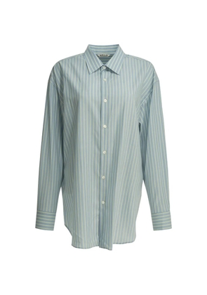 Auralee striped wool shirt - Blue