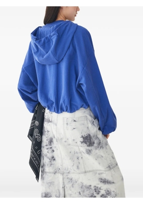TOMBOY logo-embroidered drawstring hoodie - Blue